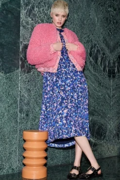 Rich & Royal Midikleider<Blaues Midikleid Mit Leo-Print midnight blue