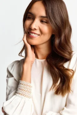 Rich & Royal Casual Blusen|Business Blusen<Bluse Mit Manschetten Aus Spitze