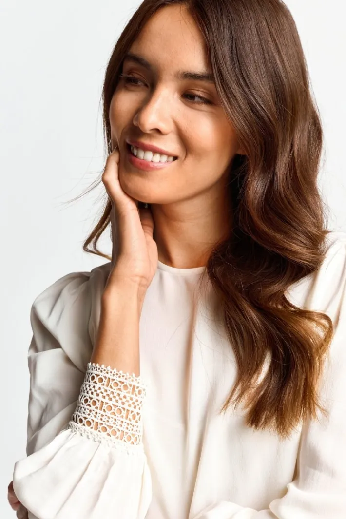 Rich & Royal Casual Blusen|Business Blusen<Bluse Mit Manschetten Aus Spitze