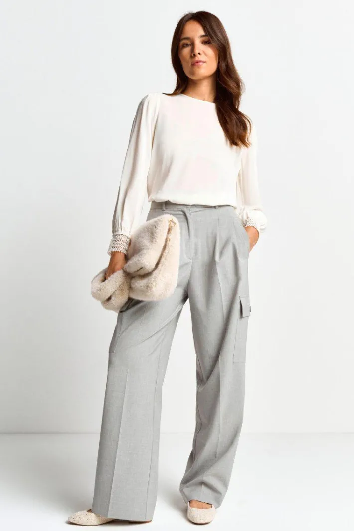 Rich & Royal Casual Blusen|Business Blusen<Bluse Mit Manschetten Aus Spitze