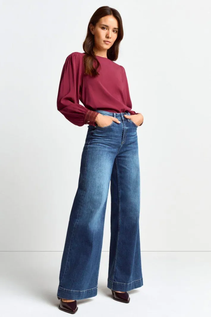 Rich & Royal Casual Blusen|Business Blusen<Bluse Mit Manschetten Aus Spitze