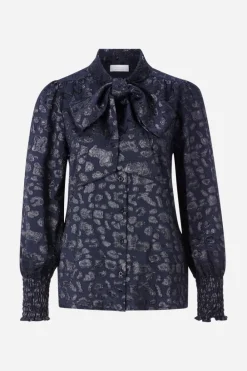 Rich & Royal Casual Blusen<Bluse Mit Schleifenkragen midnight blue