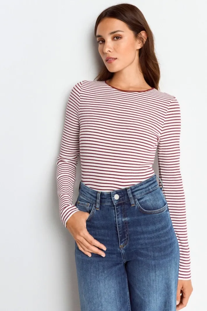 Rich & Royal Longsleeves<Bodycon-Longsleeve Mit Streifen