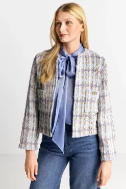 Rich & Royal Übergangsjacken|Bouclé-Jacken<Bouclé-Jacke Mit Rundhalsausschnitt cruise blue