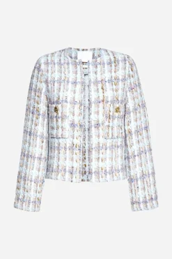 Rich & Royal Übergangsjacken|Bouclé-Jacken<Bouclé-Jacke Mit Rundhalsausschnitt cruise blue