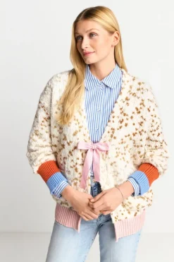 Rich & Royal Cardigans<Cardigan Mit Kontrastbündchen Und Schleife caffee latte