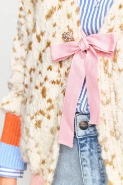 Rich & Royal Cardigans<Cardigan Mit Kontrastbündchen Und Schleife caffee latte