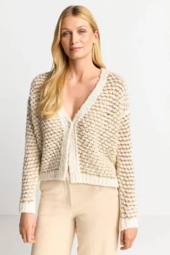 Rich & Royal Cardigans<Cardigan Mit Perlmuttknopf pearl white