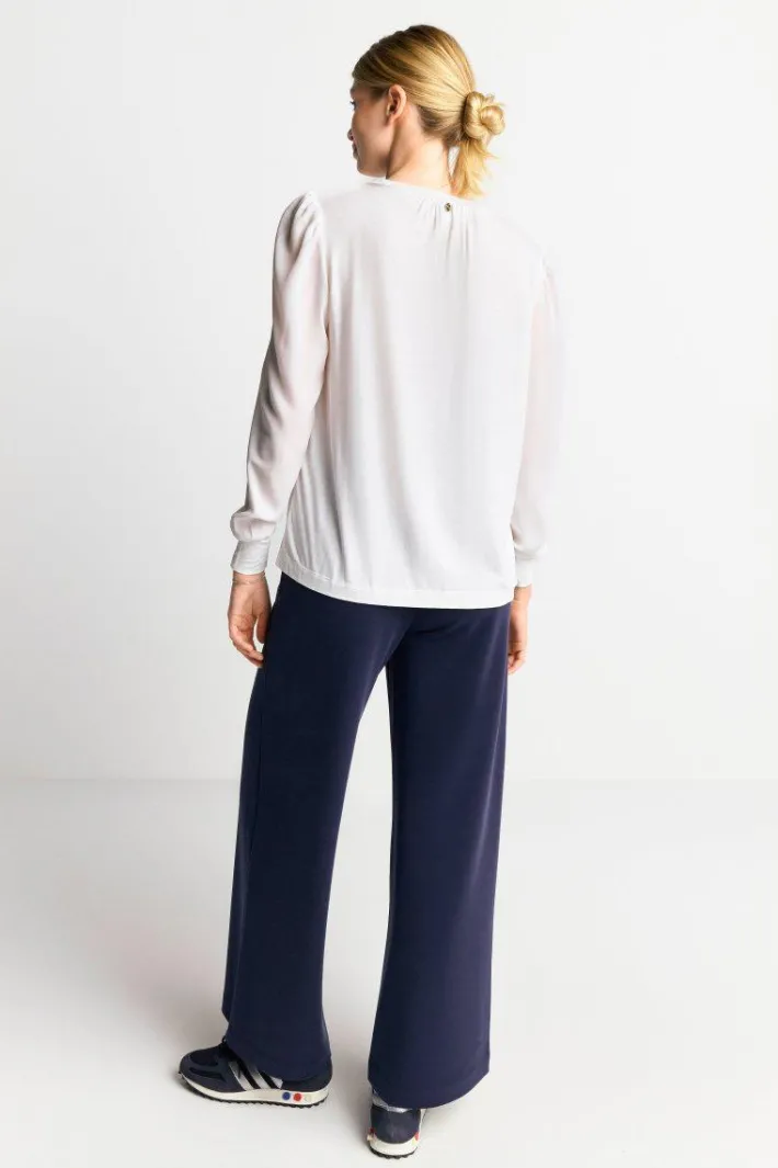 Rich & Royal Casual Blusen<Chiffonbluse Mit Rundhalsausschnitt