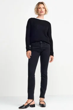 Rich & Royal Skinny<Denim In Satin-Stretch denim black