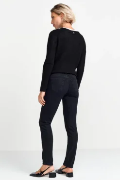 Rich & Royal Skinny<Denim In Satin-Stretch denim black