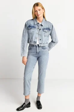 Rich & Royal Übergangsjacken<Denim-Jacke Mit Strassdetails denim blue