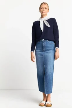 Rich & Royal Midiröcke<Denim-Rock In Figurnahem Schnitt denim blue