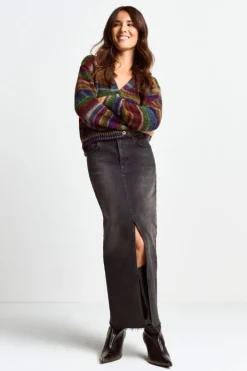 Rich & Royal Midiröcke<Denim-Rock Mit Schlitz denim grey