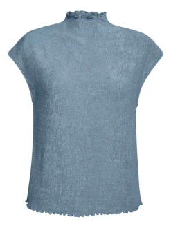 Rich & Royal T-Shirts<Figurbetontes Top In Crinkle-Optik cruise blue