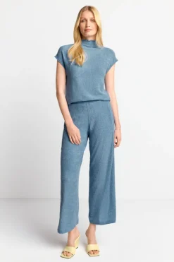 Rich & Royal T-Shirts<Figurbetontes Top In Crinkle-Optik cruise blue