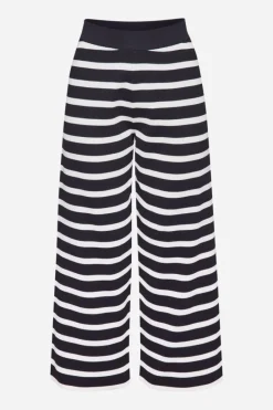 Rich & Royal Weite Hosen<Gestreifte Strick-Culotte midnight blue