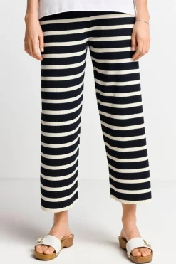 Rich & Royal Weite Hosen<Gestreifte Strick-Culotte midnight blue