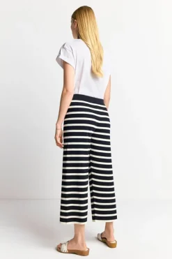 Rich & Royal Weite Hosen<Gestreifte Strick-Culotte midnight blue