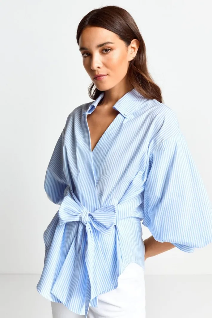 Rich & Royal Casual Blusen<Gestreifte Wickelbluse