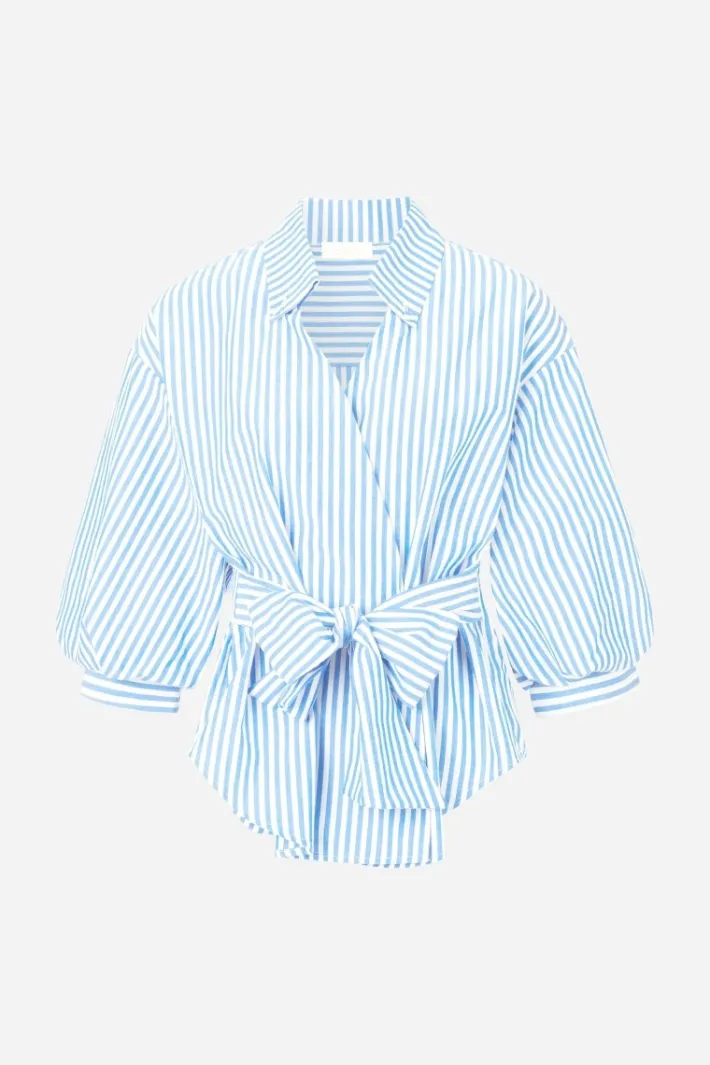 Rich & Royal Casual Blusen<Gestreifte Wickelbluse