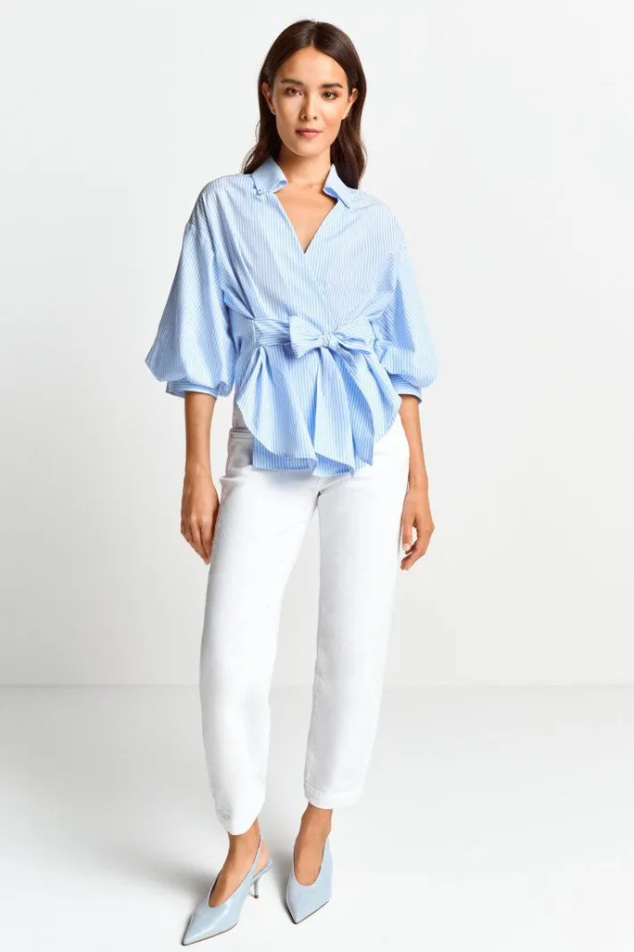 Rich & Royal Casual Blusen<Gestreifte Wickelbluse