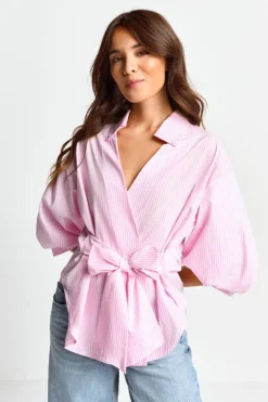 Rich & Royal Casual Blusen<Gestreifte Wickelbluse