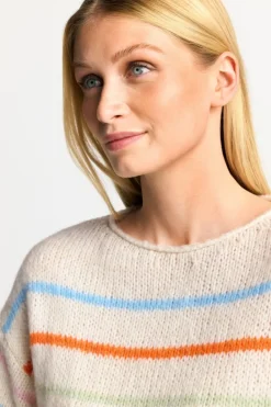 Rich & Royal Pullover<Gestreifter Pullover In Perlweiß pearl white