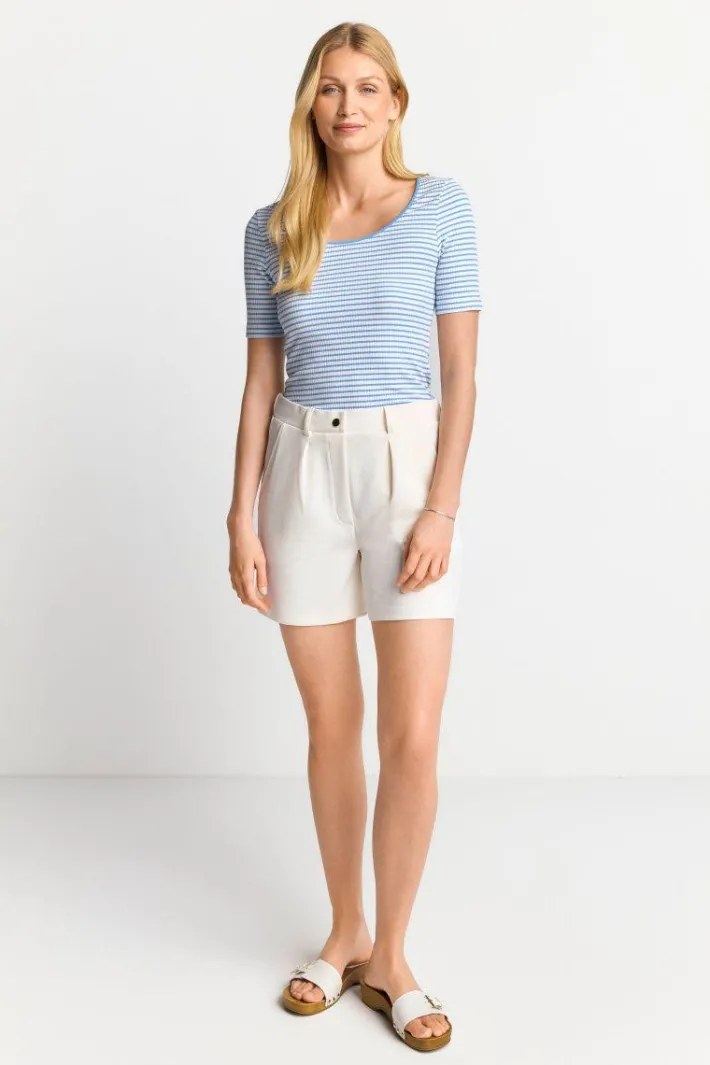 Rich & Royal T-Shirts<Gestreiftes T-Shirt In Feiner Rib-Struktur cruise blue