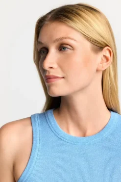 Rich & Royal Tops<Hellblaues Rib-Tanktop cruise blue