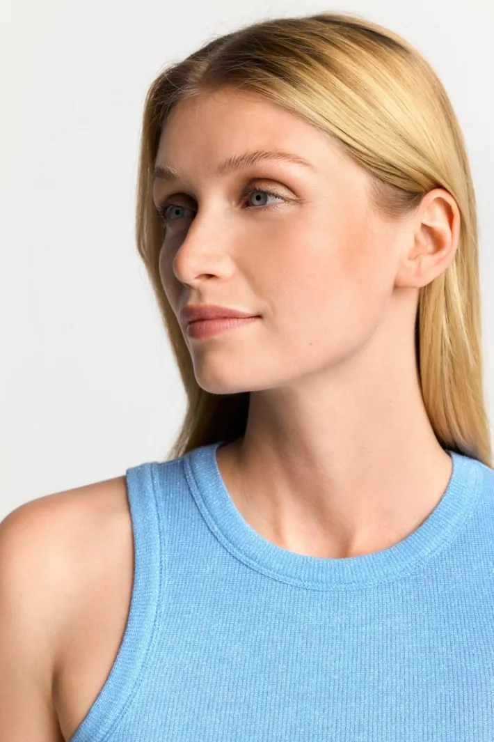 Rich & Royal Tops<Hellblaues Rib-Tanktop cruise blue