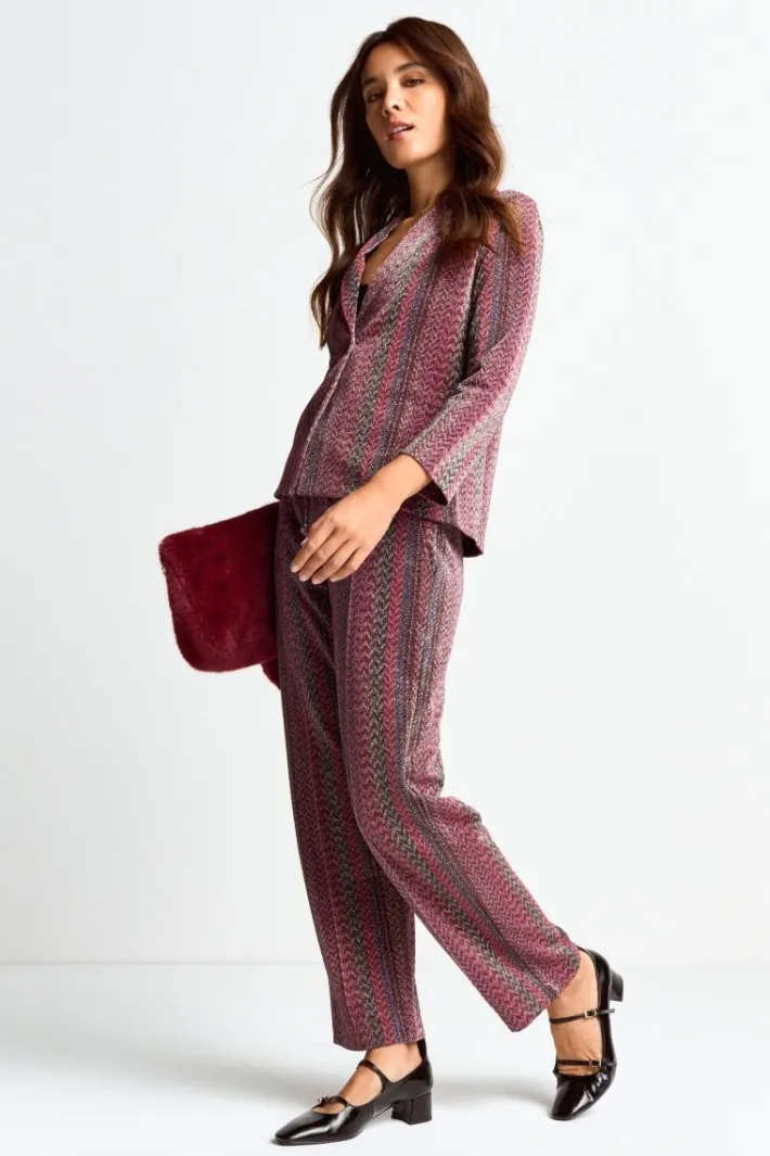 Rich & Royal Schmale Hosen<Hose Mit Glitzereffekt ruby red