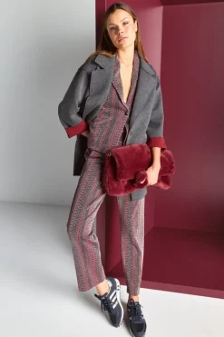 Rich & Royal Schmale Hosen<Hose Mit Glitzereffekt ruby red