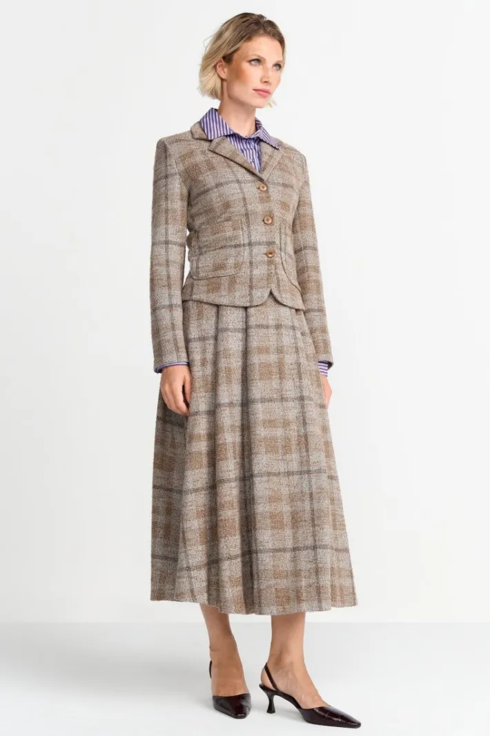 Rich & Royal Midiröcke<Karierter High-Waist-Midirock caramel spice