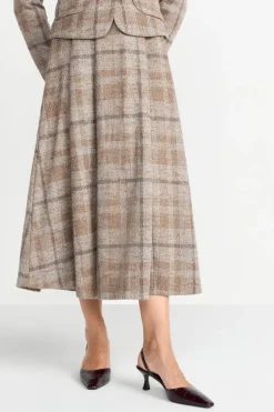 Rich & Royal Midiröcke<Karierter High-Waist-Midirock caramel spice