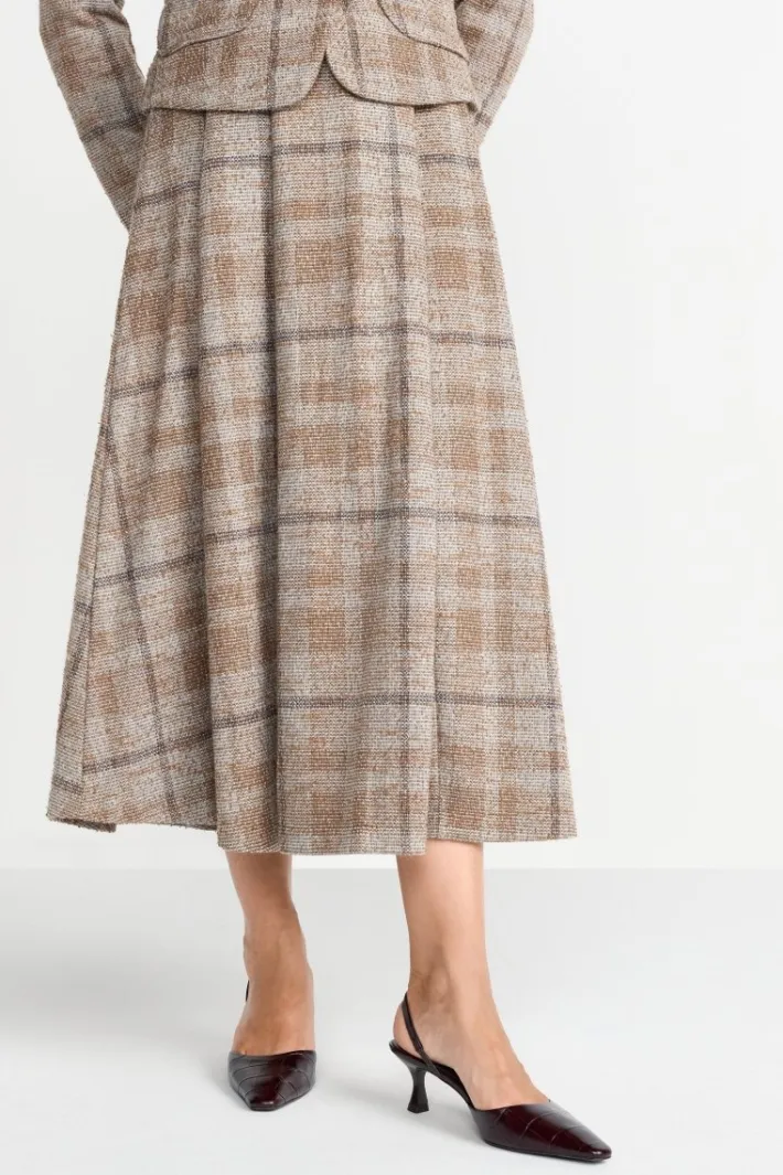 Rich & Royal Midiröcke<Karierter High-Waist-Midirock caramel spice