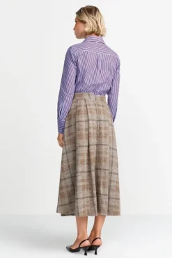 Rich & Royal Midiröcke<Karierter High-Waist-Midirock caramel spice