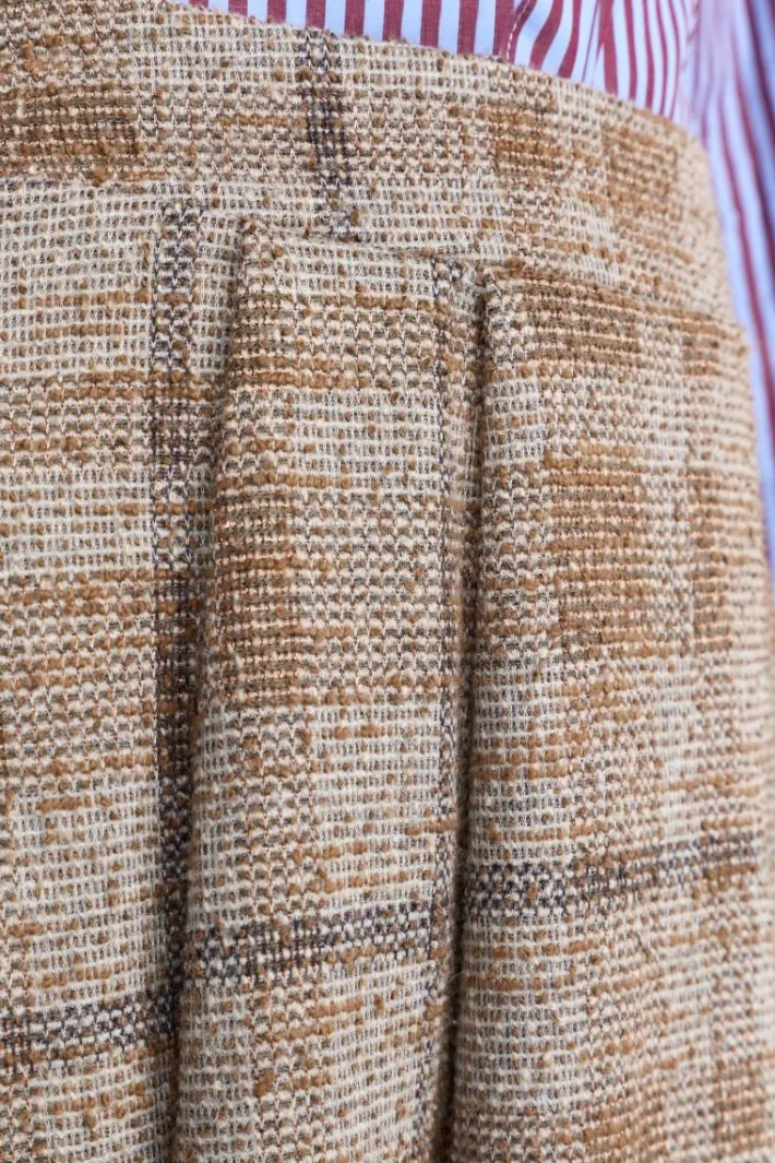 Rich & Royal Midiröcke<Karierter High-Waist-Midirock caramel spice