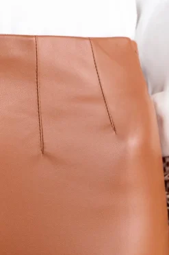 Rich & Royal Schmale Hosen<Knöchellange Kunstleder-Leggings caramel spice