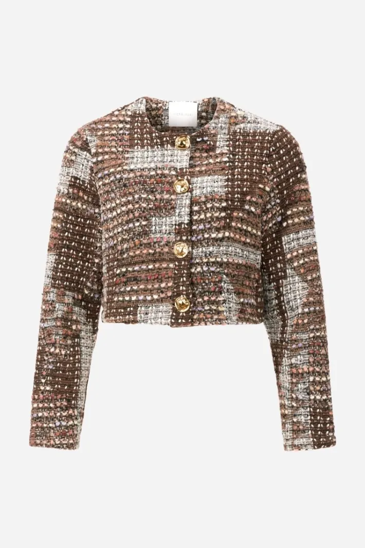 Rich & Royal Übergangsjacken|Bouclé-Jacken<Kurze Bouclé-Jacke caramel spice