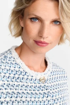 Rich & Royal Übergangsjacken|Bouclé-Jacken<Kurze Bouclé-Jacke In Blauweiß frosty lavender