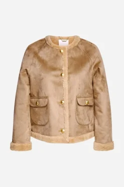 Rich & Royal Felljacken<Kurze Jacke In Wildlederoptik caffee latte