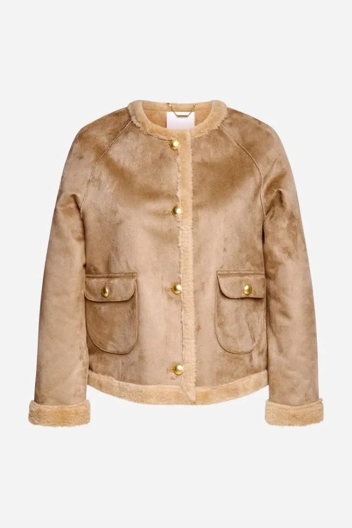 Rich & Royal Felljacken<Kurze Jacke In Wildlederoptik caffee latte