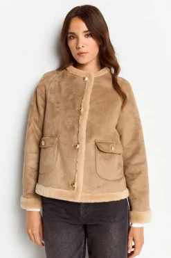 Rich & Royal Felljacken<Kurze Jacke In Wildlederoptik caffee latte