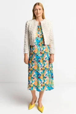 Rich & Royal Übergangsjacken|Casual Blazer<Kurze Jacke Mit Fransiger Struktur pearl white