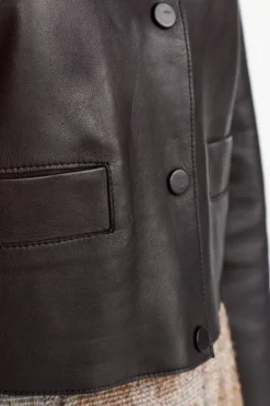 Rich & Royal Übergangsjacken<Kurze Lederjacke Mit Druckknöpfen