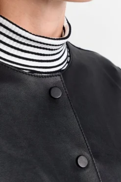 Rich & Royal Übergangsjacken<Kurze Lederjacke Mit Druckknöpfen