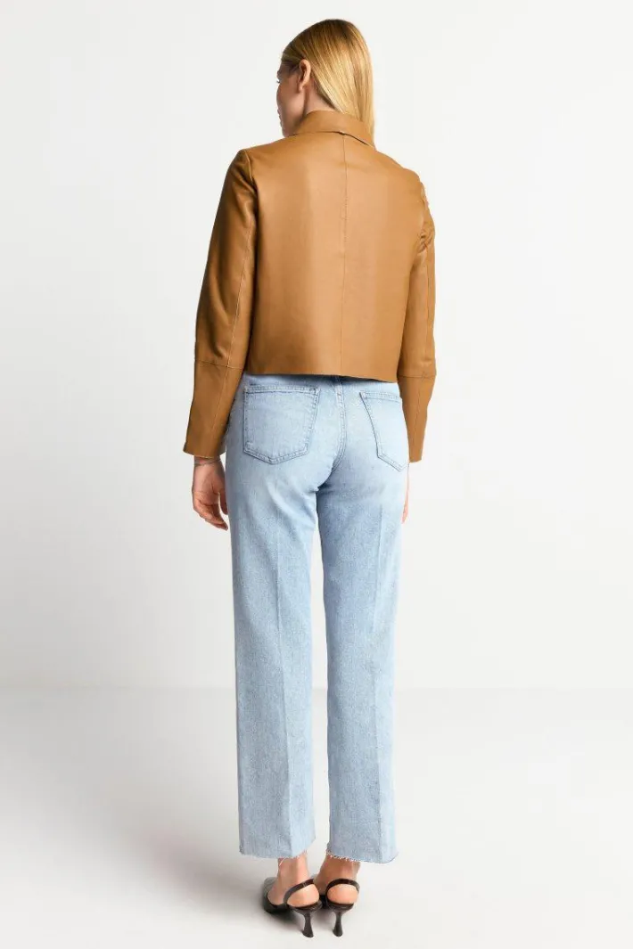 Rich & Royal Übergangsjacken<Kurze Lederjacke Mit Kragen caffee latte