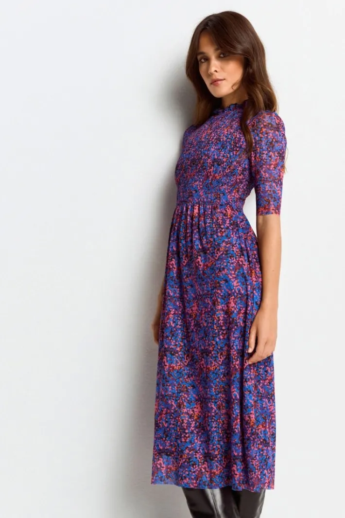 Rich & Royal Midikleider<Meshkleid Mit Rüschenkragen midnight blue