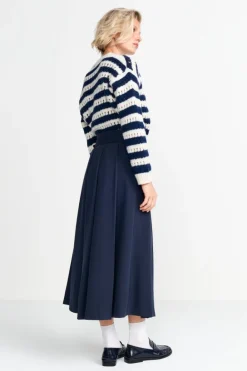 Rich & Royal Midiröcke<Midirock Mit Seitlicher Knopfleiste midnight blue